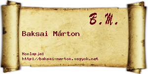 Baksai Márton névjegykártya