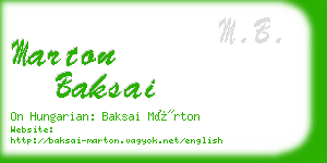 marton baksai business card